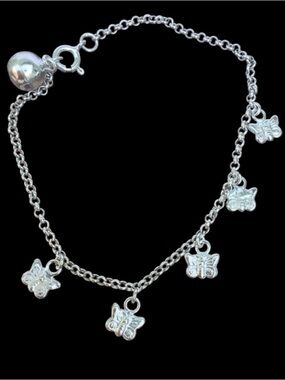 925 Sterling Silver Butterflies Bracelet